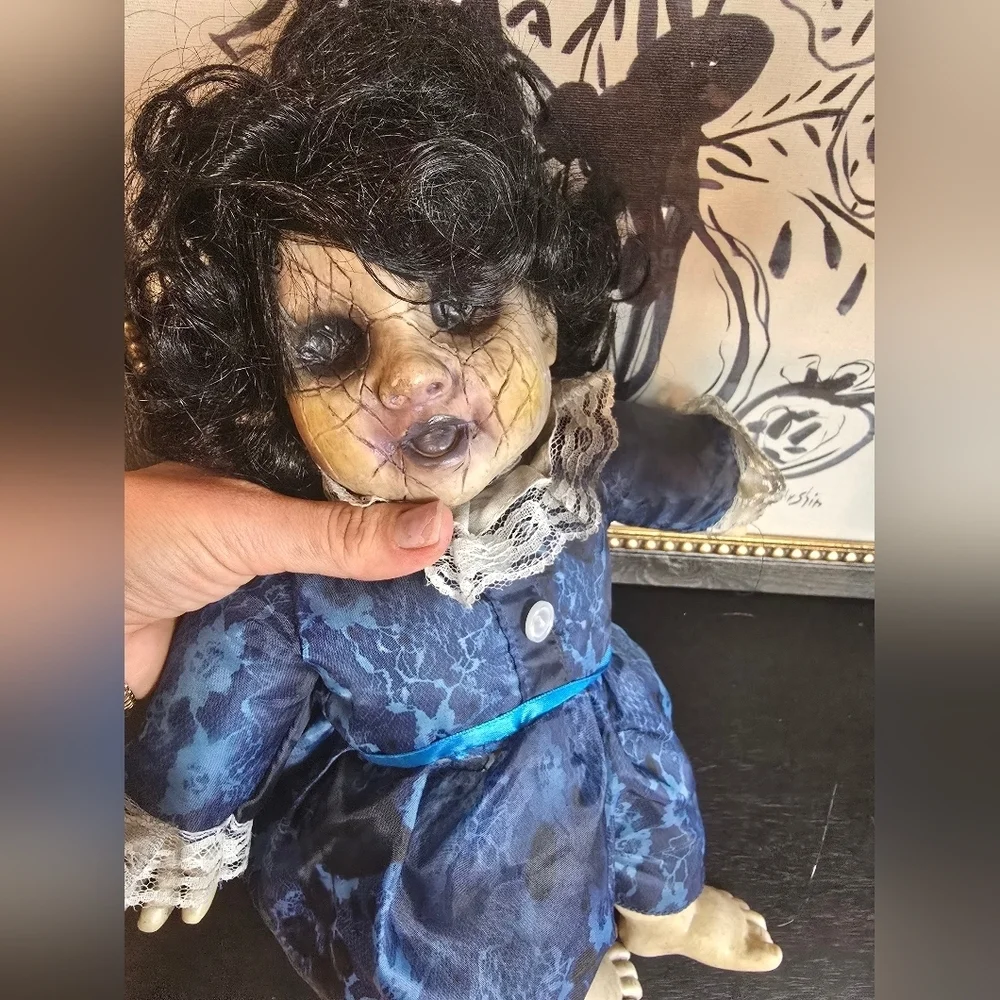 Spirit Halloween Lost Lizzy Blue Haunted Doll Prop 14